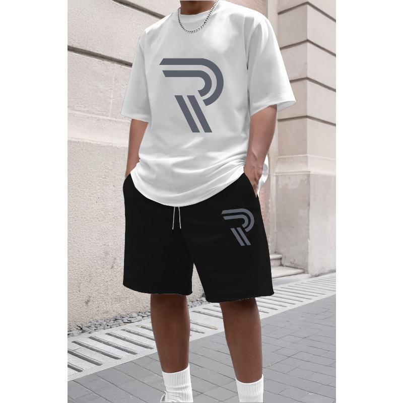 Men's Summer Short Sleeved T-shirt Set Fashion Two-piece Sportswear Casual Shorts Sportswear Men's Sportswear Set