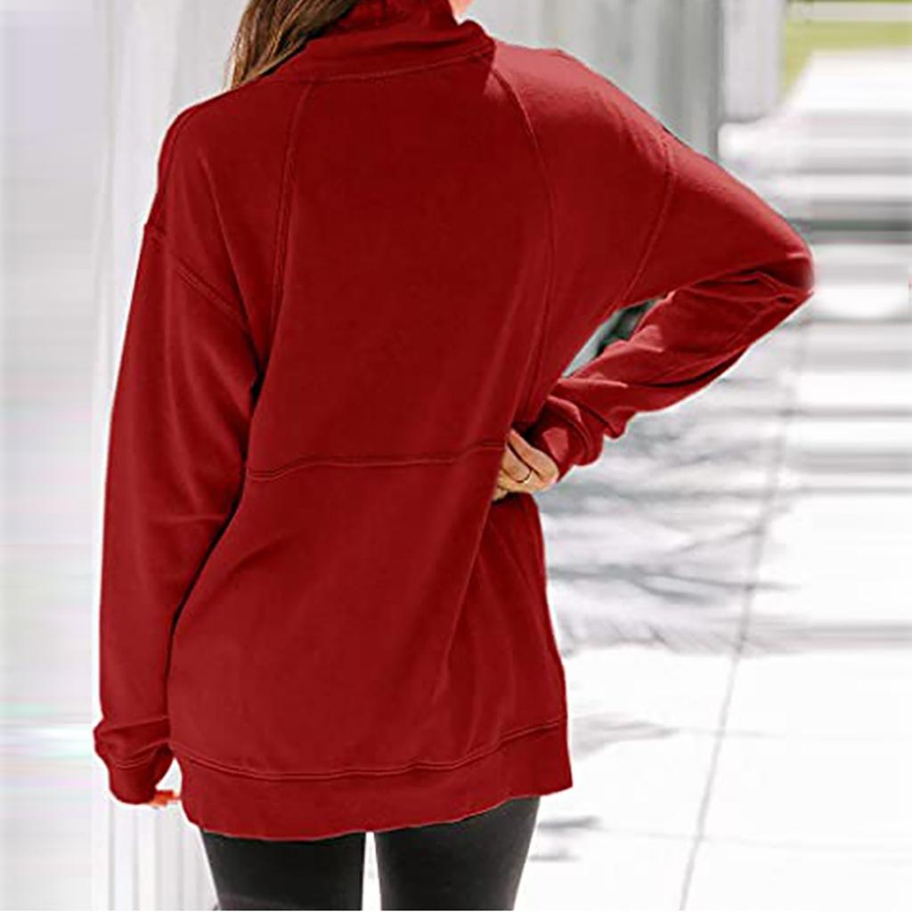 Women  Sweatshirts Long Sleeve Oversized Pullover Tunics With Pockets