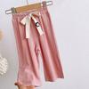 Girls' Wide Leg Pants Summer Style Loose Casual Baby Mosquito Proof Pants Gray Cropped Pants