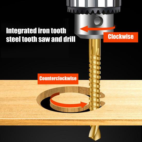 Titanium Coated HSS Twist Drill Bits, 3-8mm Serrated Side Cutting Drill Bit, Hex Shank Serrated Cutting Drill Bits, Drill Bit Woodworking Tools, Hole