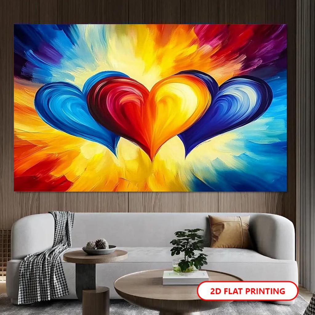 2D Plane, Colorful Heart-shaped Background Fabric, Indoor and Outdoor Parties, Party Decoration, Polyester Fiber