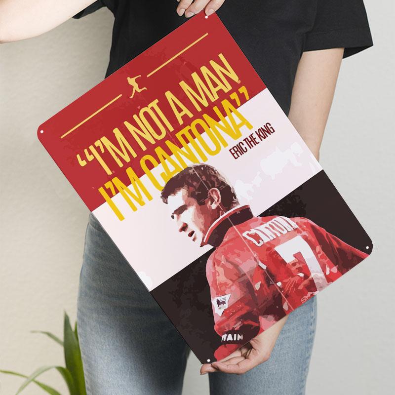 

Eric Cantona Manchester Tinplate Signs Sport Poster Vintage Metal Plate Custom Metal Sign for Wall Art Decoration Bar Room Decor 20x30cm（7.8x11.8inch）