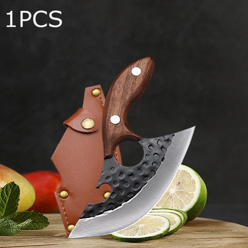 WXCOO Forged Butcher Knife Kitchen Chef Knife Stainless Steel Utility Knife Multifunctioanl Wooden Handle Fruit Slicing Househol