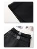 Women's Gray Woolen Straight-Leg Pants & A-Line Booty Shorts - Slimming, Autumn/Winter 2024 Collection