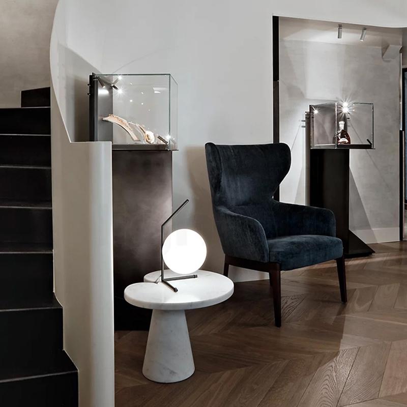 Moderne LED Tisch Lampe Schlafzimmer Schreibtisch Lampe Glas Ball Tisch Lampe Poliert Chrom Gold Nordic Schreibtisch Licht Wohnzimmer Boden Nacht