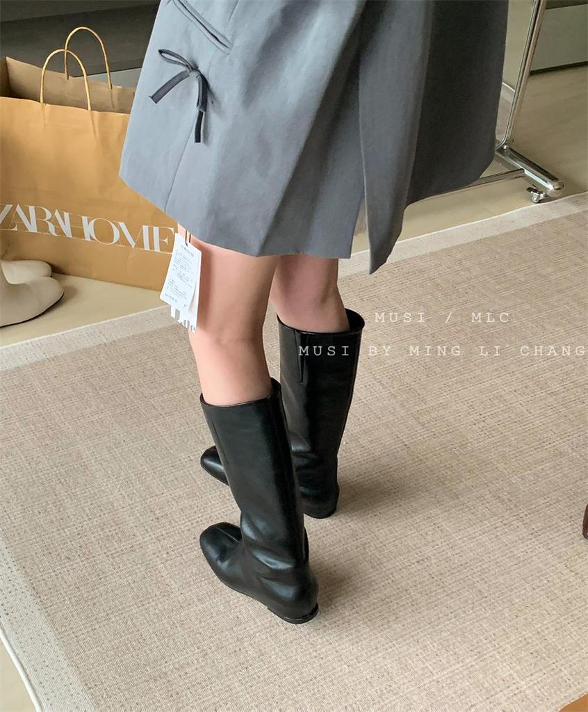 2025 autumn and winter new tall thin boots western cowboy boots thick heel square head boots fashion boots