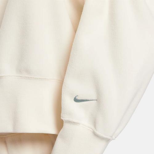 Nike Embroidered Logo Fleece Crewneck Sweatshirt for Women White
