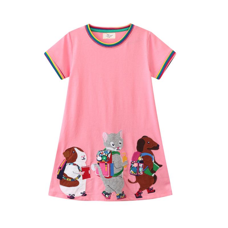 

Летняя новая детская одежда Вышитое вязаное хлопковое платье для девочек Милое платье принцессы для девочек 6T