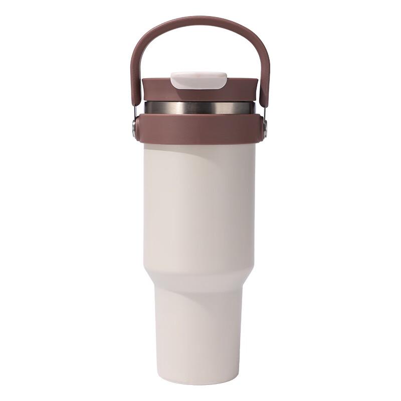 Stainless Steel Insulated Car Cup with Handle and Straw