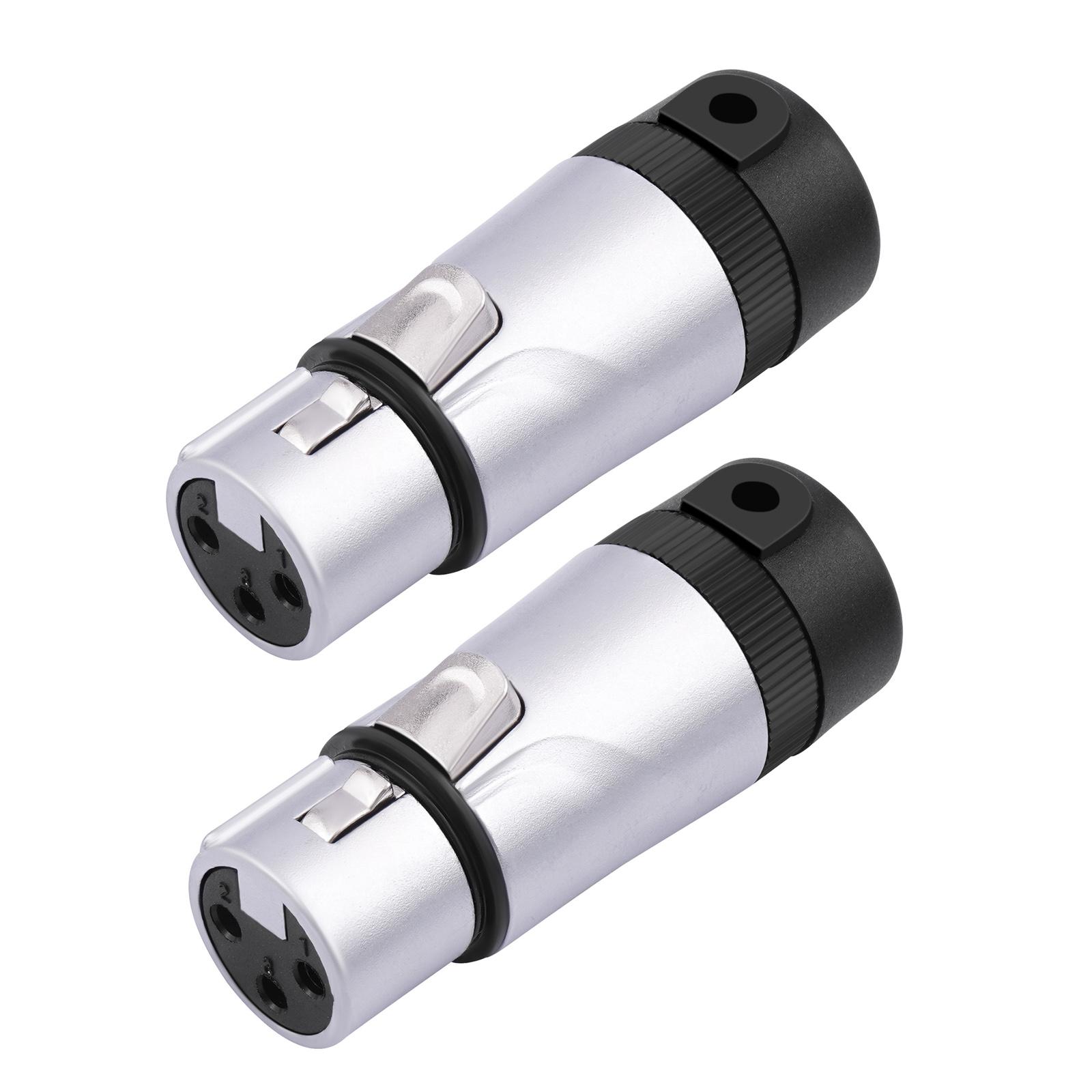 

2PCS 3Pin Mic Microphone Connectors, Male And Female Solder Connectors For Noise Reduces In Auditory