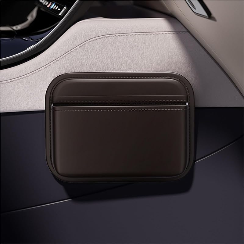 Driver'S Car Storage Bag, Small Car Side Pocket Organizer For Car Seats, Doors And Consoles, PU Leather (Black)
