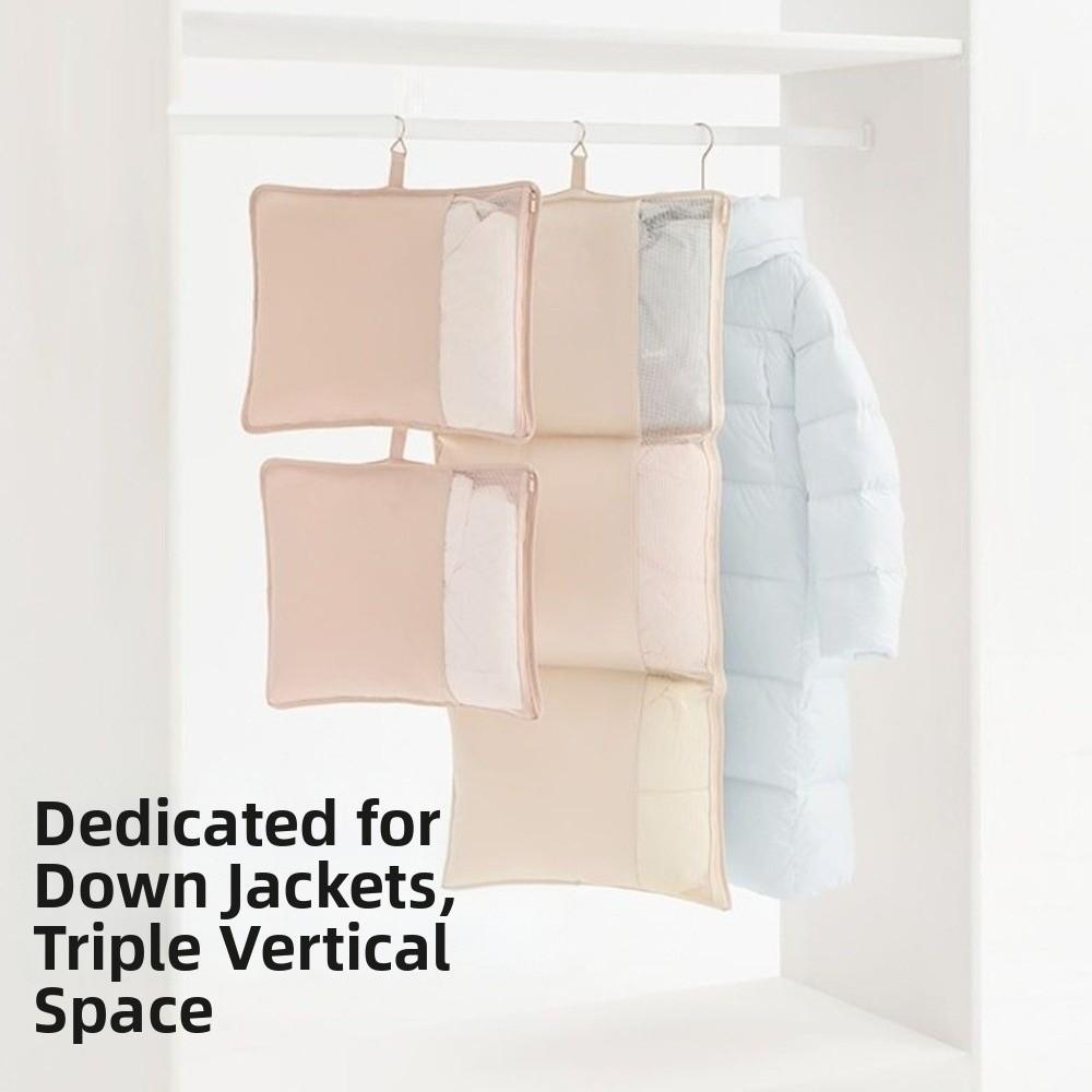 Space Saving Hanging Garment Bag Dust-Proof Down Coat Storage Bag Seasonal Storage