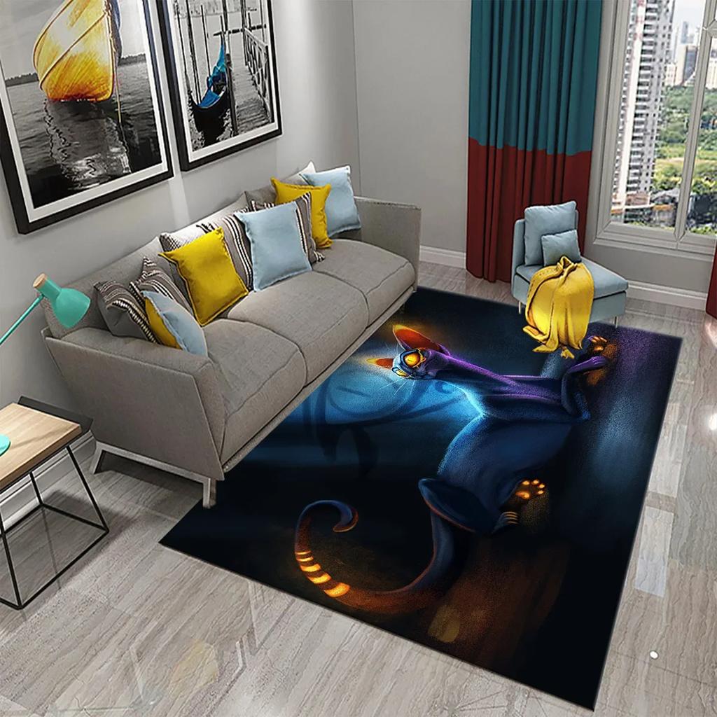 3D Cute Fantasy Cartoon Cat Carpet for Bathroom Kitchen Entrance Anti-Slip Mats Bedroom Doormat Living Room Welcome Decor Mats