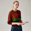 Zhaojun Women's 100% Cashmere Inlaid Knit Round Neck Sweater