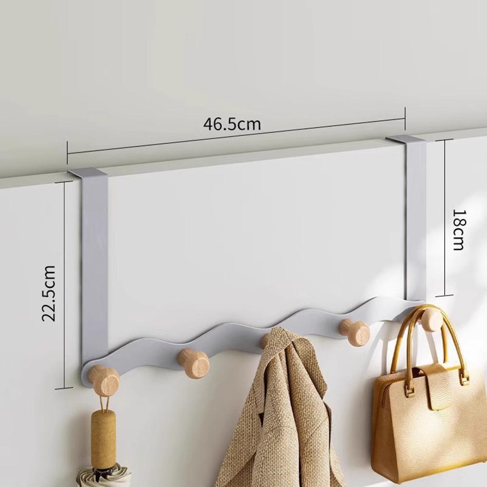 Over Door Coat Rack Wall Mounted 5 Hooks Multifunctional Storage Holder Bedroom Entryway Hanger