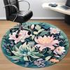 1pc Floral Garden Office Round Area Rug, Indoor Mat Suitable For Office, Under Office Chairs Bedroom Living Room Home Decor, Room Deco