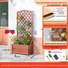JINGGENG Outdoor Wood Privacy Screen with Planter & Trellis