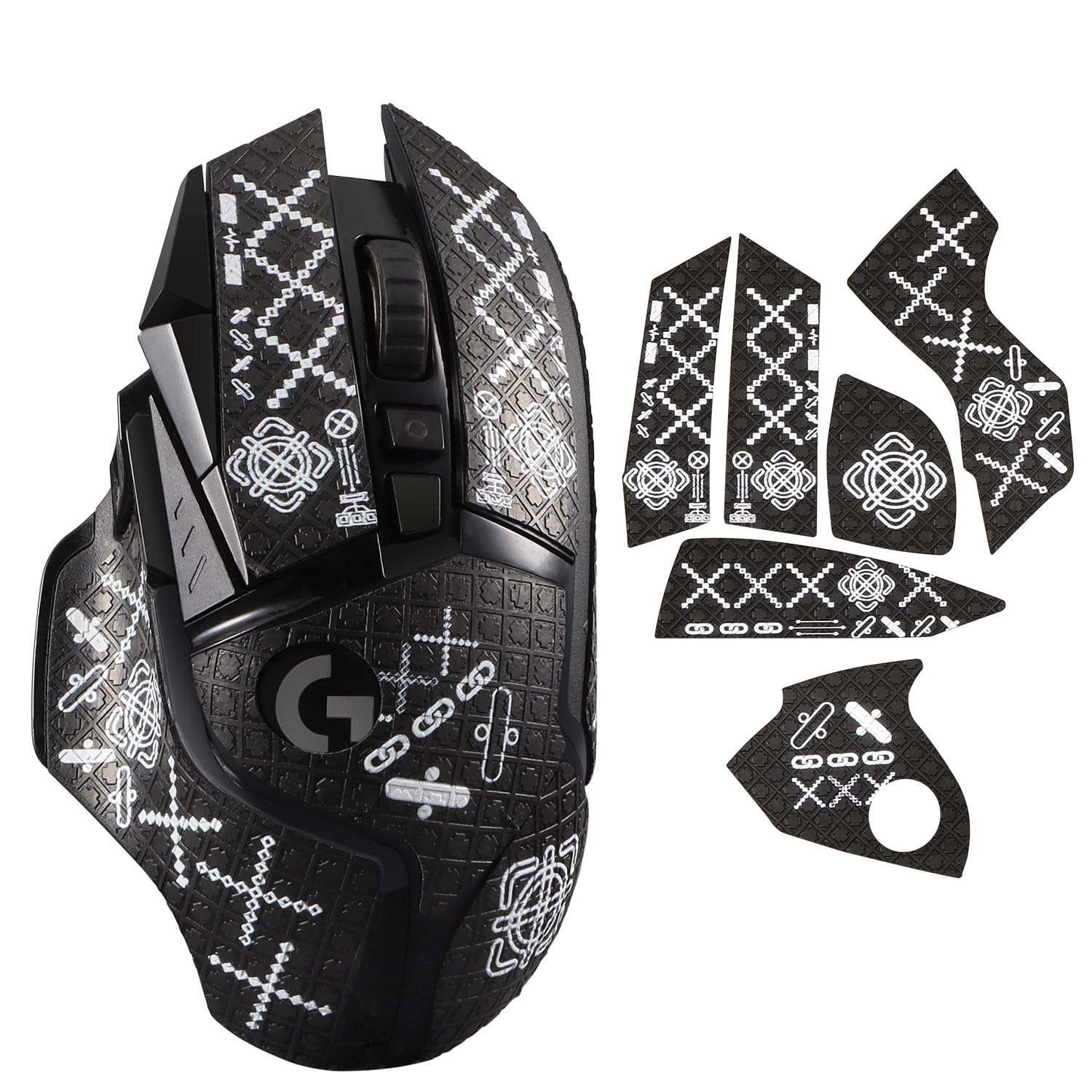 

IMMOENUC Mouse Grip Tape for G502 HEROG502 Lightspeed Mouse, Anti-Slip PVC Material with Colored Stickers, Sweat Absorbent and Anti-Slip