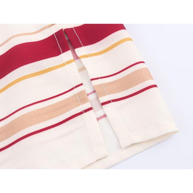 Kaslead New Women clothes Western Style Fashion Contrast Color Stripe Shirts Trousers 8046220 8050222