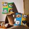 Cartoon Simple Lines Dog Pillow Case Anti-dustmite Pillowcase Invisible Zipper Silky Short Plush Sofa Cushion Cover