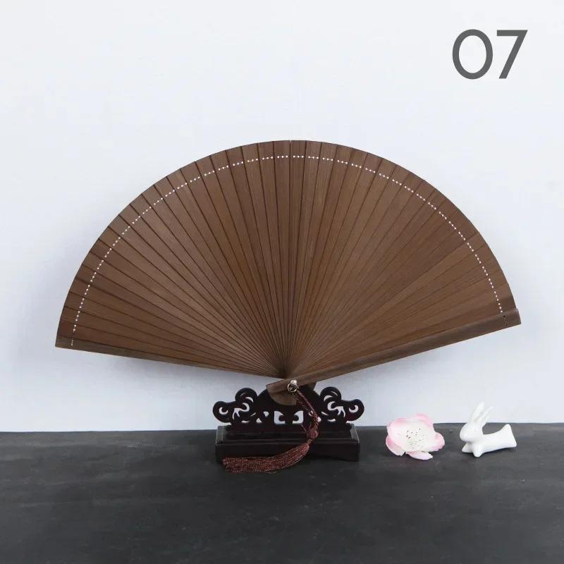 Chinese Style Classical Fan Carved Full Bamboo Folding Hand Fan Home Decor Dance Hand Fan Fashion Show Props Crafts Gift