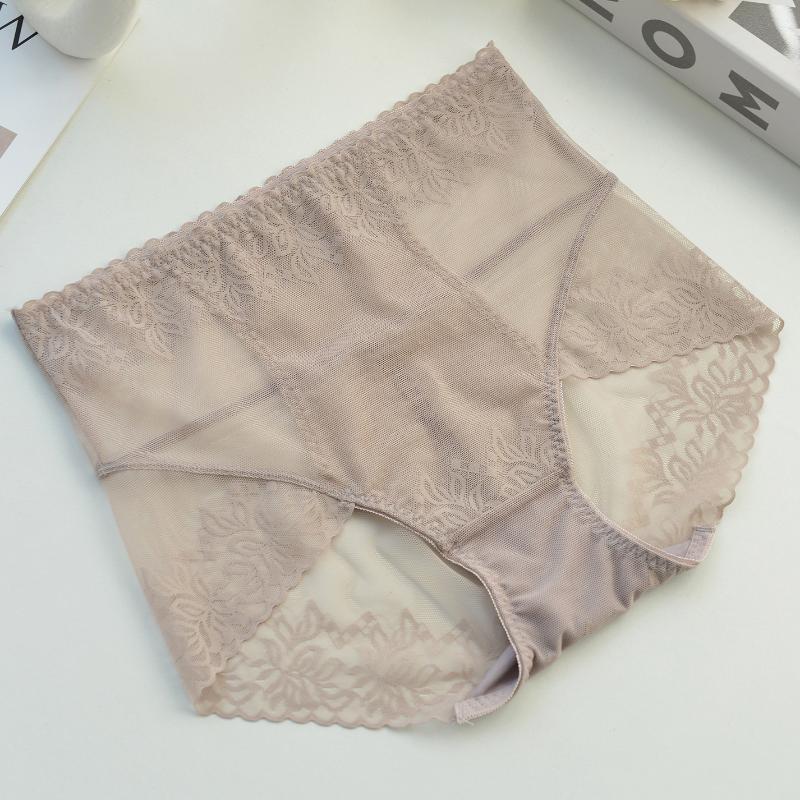 High waist lace panties women's belly and hips thin breathable briefs head sexy lace