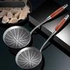 Stainless Steel Large Colander Anti Scalding Wooden Handle Mesh Strainer High Quality Heat Resistant Fried Sieve Spoon