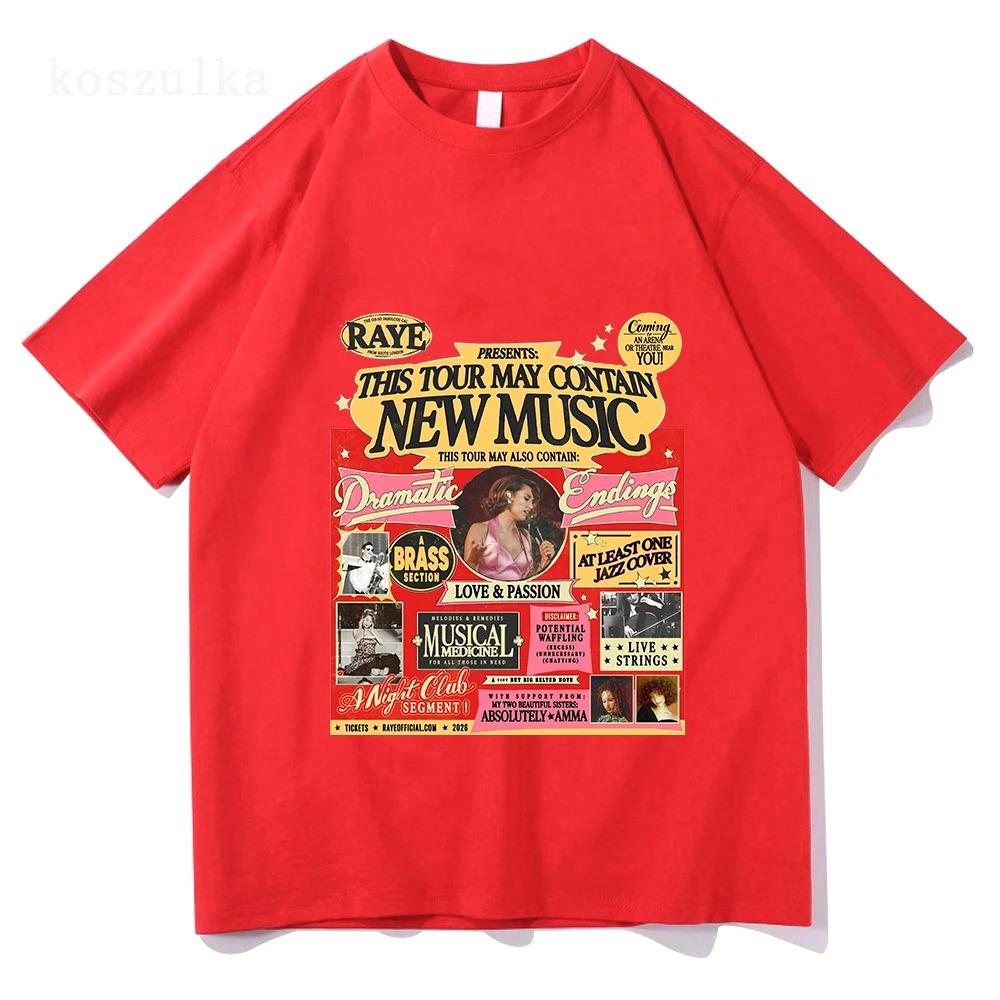 Raye 2026 Tour Globale Magliette Mercah Donna Uomo Moda Cotone Estiva Nuova Maglietta Morbida Streetwear Y2K Oversize Harajuku Top Casual