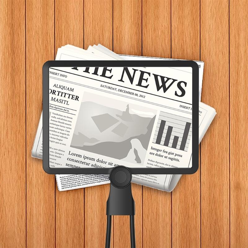 48 LED Hands Release Magnifying Glass 2X Zoom Large Lens Cold Warm Natural Light For Closes Up Tasks Elderly Use