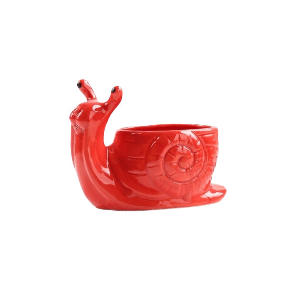 Ornaments Succulent Flowerpot Snail Shape Flower Vase Cute Ceramic Flower Pot Home Office Decor красный