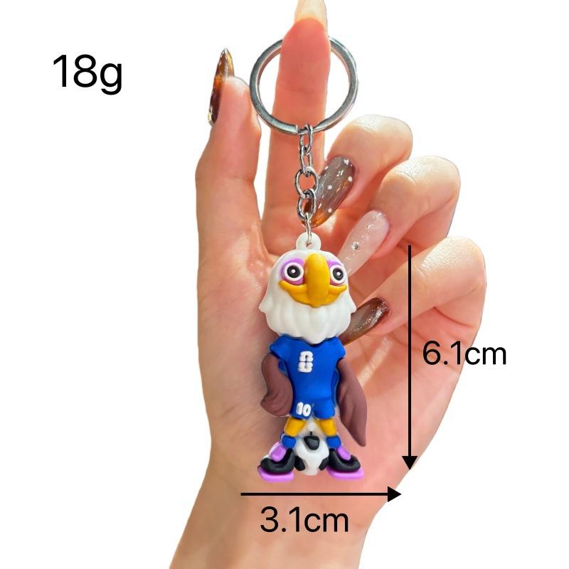World Cup Mascot Keychain Bag Charm Soccer Fan Souvenir Gift Sports Theme Accessory