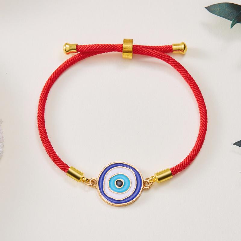Devil's Eye Bracelet: Adjustable Drawstring with Alloy Pendant