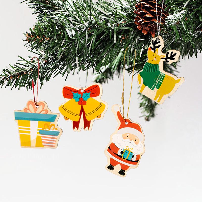 Original Christmas Gift Pendant: Santa Claus & Gingerbread Man Tree Ornaments with Gift Box