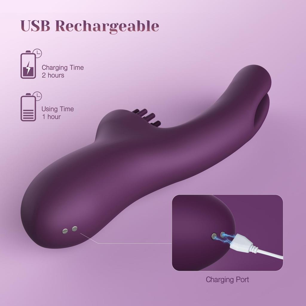 3 IN 1 Come-Hither Clitoral Tickling Rabbit Vibrator 10 Vibration Women Sex Toys for G Spot Clit Nipple Stimulation Masturbation