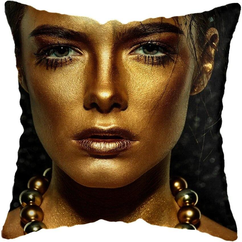 Home Decor Fashion Afro Black Women Girls Sofa Pillowcases Bedroom Living Room Cushion Covers