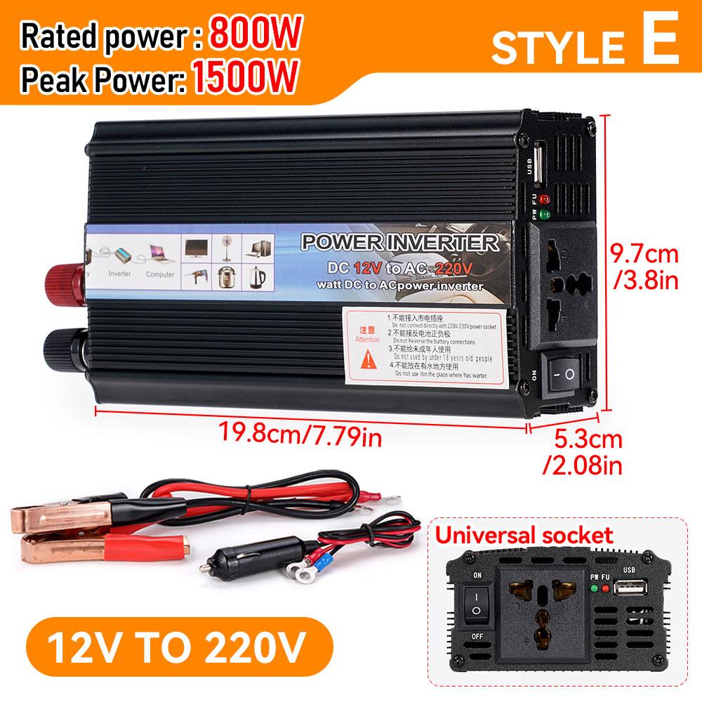 1000W Modified Sine Wave Power Inverter DC 12V To AC 220V Car Power USB Inverter Sine Wave Converter