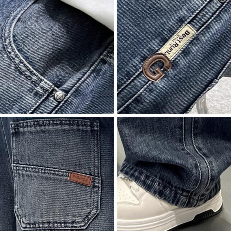Spring Autumn Teenage Boys Jeans Loose Straight Denim Pants for 4-14 Years Kids Casual Clothes Children Outdoor Trousers
