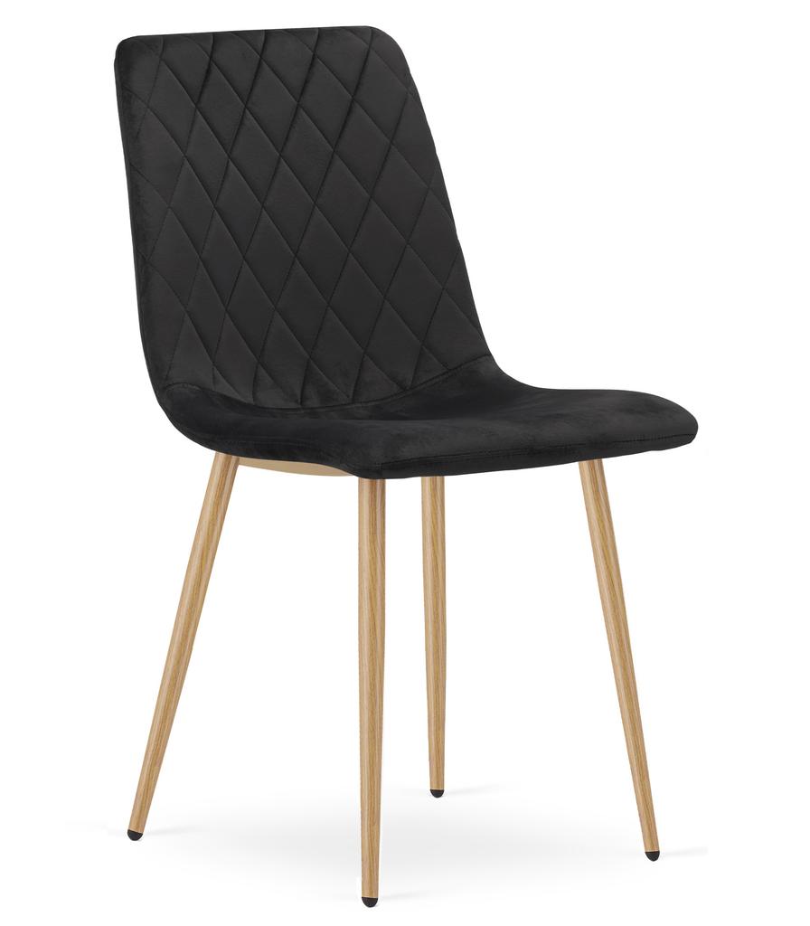 Turin Chair - Black Velvet / Wood Color Legs X 4