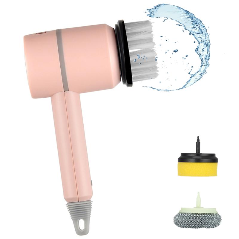 Haushalt elektrische Spin Scrubber Multifunktions-Reinigungsbürste mit 4 austauschbaren Bürstenköpfen für