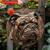 2D Flat 20*20cm1pc Cute Bulldog Theme Durable Round Wooden Pendant, Cafe&Bedroom&Club&window Decor, Perfect Ideal Gift for Bulldog Lover.