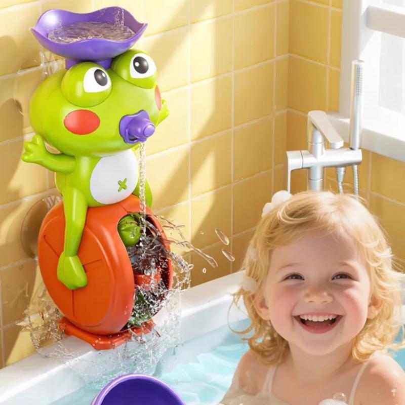 Frog/ Bird Waterwheel Bath Toy For Children Kid Water Play Game In Shower Montessori Gift Spinner With Suction Cup Bathroom