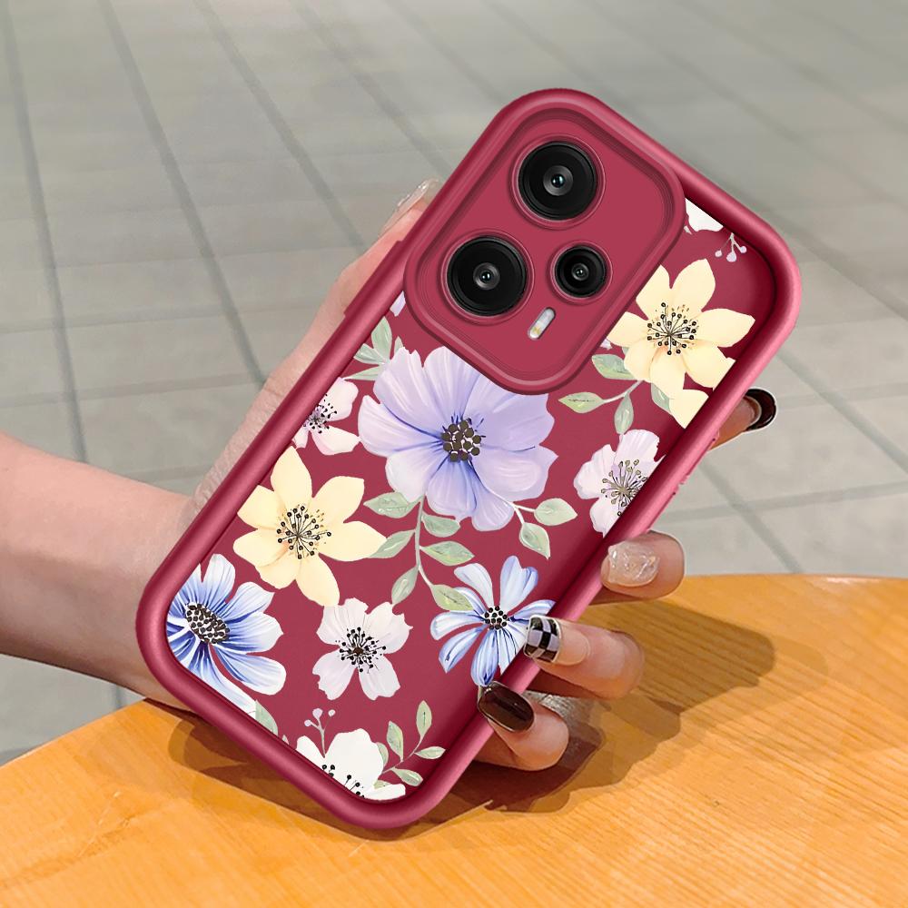 Soft Silicone Square Ladder Printing Pattern Phone Casing Full Cover Camera Shockproof Protection Rubber Case for Xiaomi Redmi