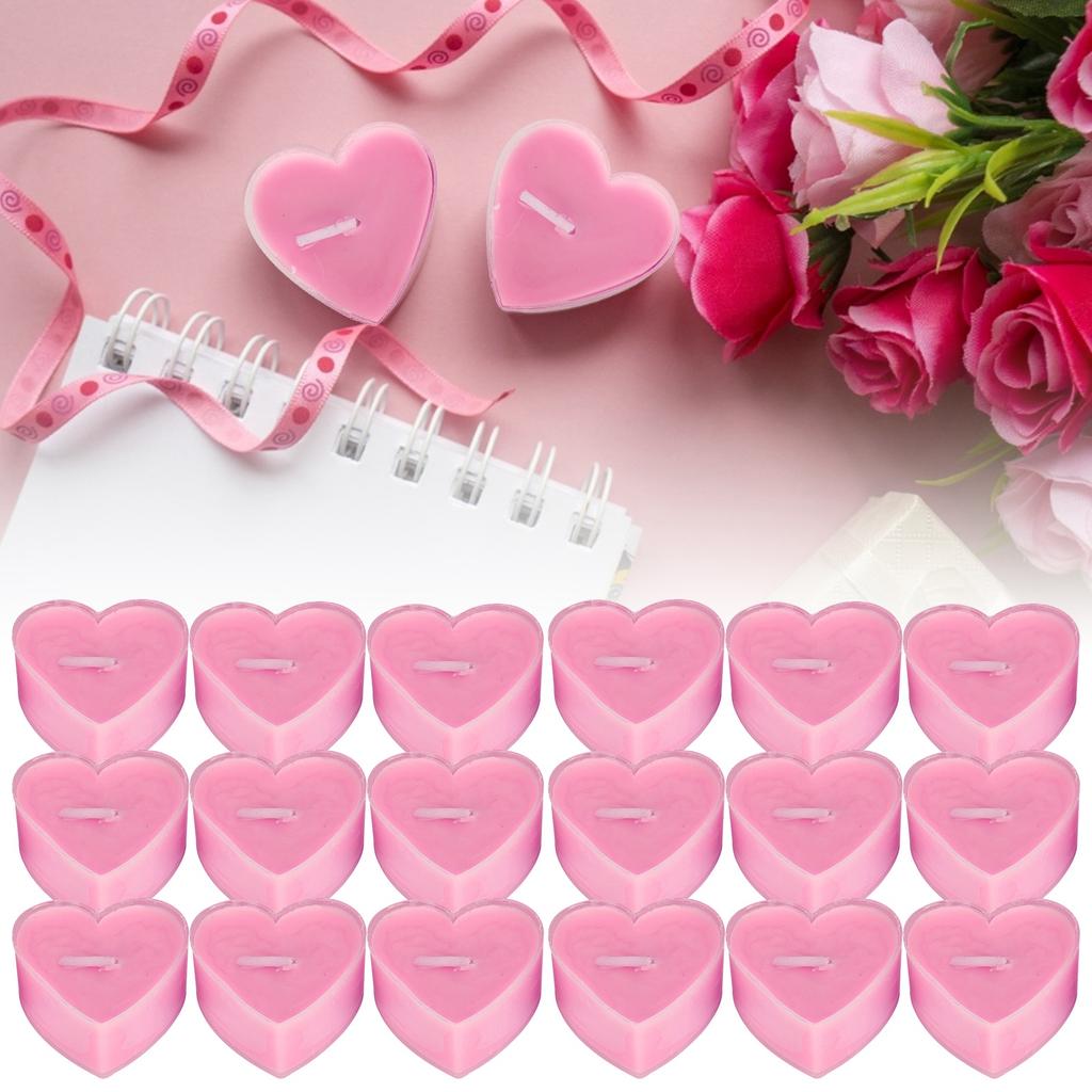 18Pcs Heart Shaped Candle Romantic Dinner Candlelight Decorations Ornaments