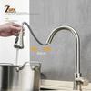 Black Kitchen Faucet Deck Installation Sink Faucet with Sprinkler Pull-Out Kitchen Mixer Tap 360° Rotatble Mixer Faucet