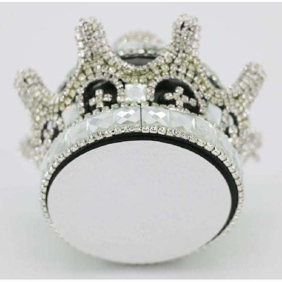 Crystal Crown Car Fragrance Diffuser,Perfume Bottle Holder Ornament Interior Decoration Car Home Office Air Freshener Perfume Diffuser Decor (Silver)