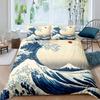 Japanese style Kanagawa wave duvet set Ukiyo-e digital printing bedding set