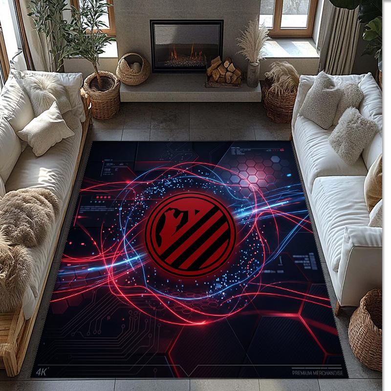 Atletico Madrid Printed Flannel Area Rug Non Slip Soft Polyester Floor Carpet Indoor Decor Mat for Bedroom Living Room Sofa Game Room Home Decoration