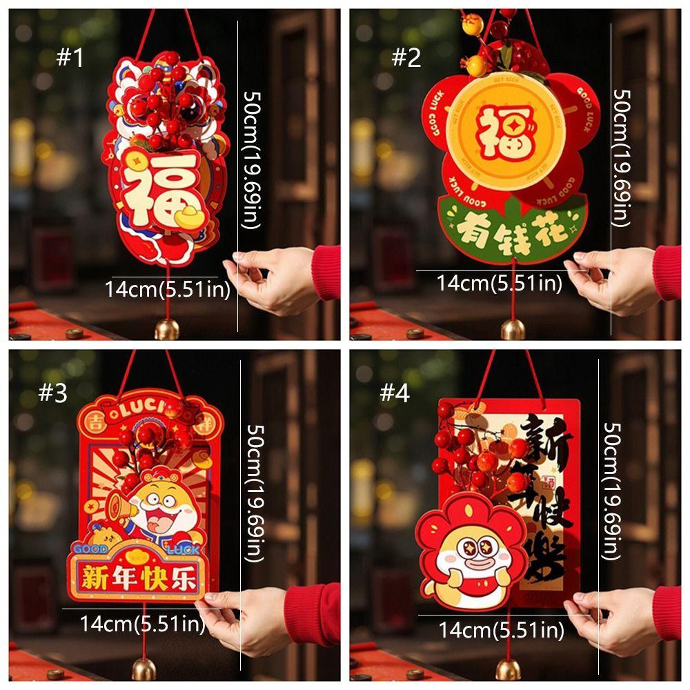Cartoon 2025 New Year Lucky Pendant Handmade Fu Character Hanging Ornament  Living Room Decoration