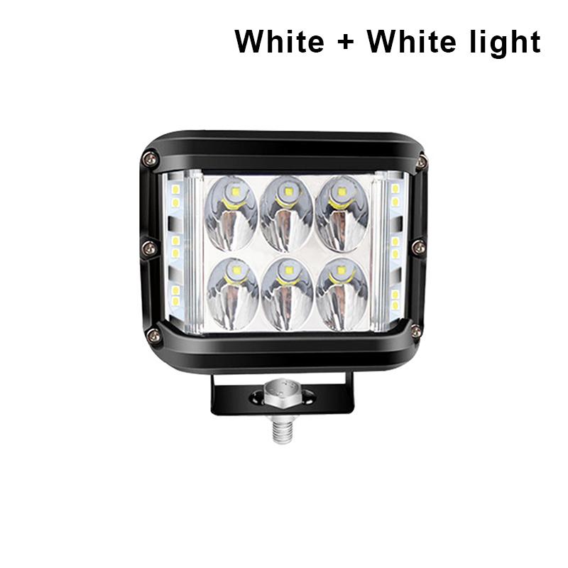 4"Led Work Dual Side Shooter Pod White & Amber Strobe Lamp Off Road Flashing Light For Car Truck Pickup Boat Suv