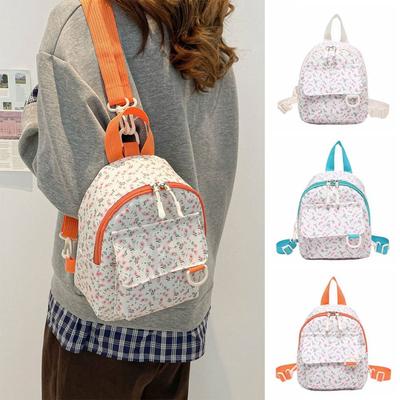 Canvas Mini Backpack Students Small Backpack Fashion Floral Backpack for Girls